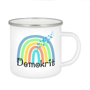 Emaille Tasse mit Namen | Motiv 4 | Demokrit - Druckerino