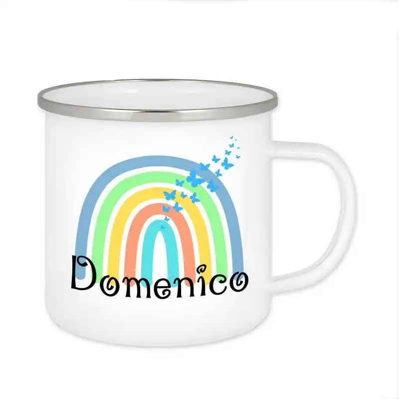 Emaille Tasse mit Namen | Motiv 4 | Domenico - Druckerino