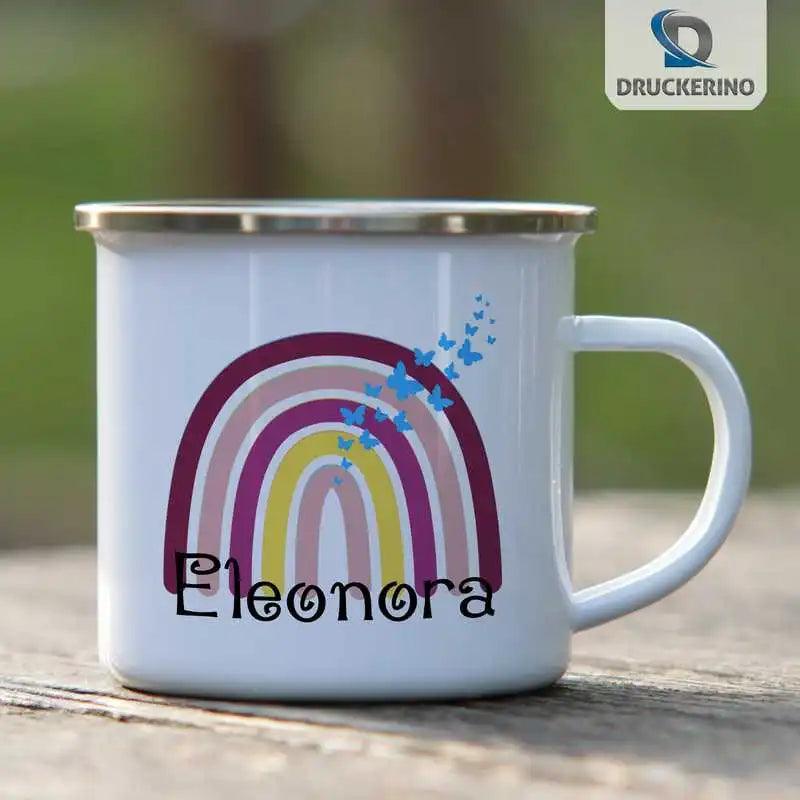Emaille Tasse mit Namen | Motiv 4 | Eleonora - Druckerino