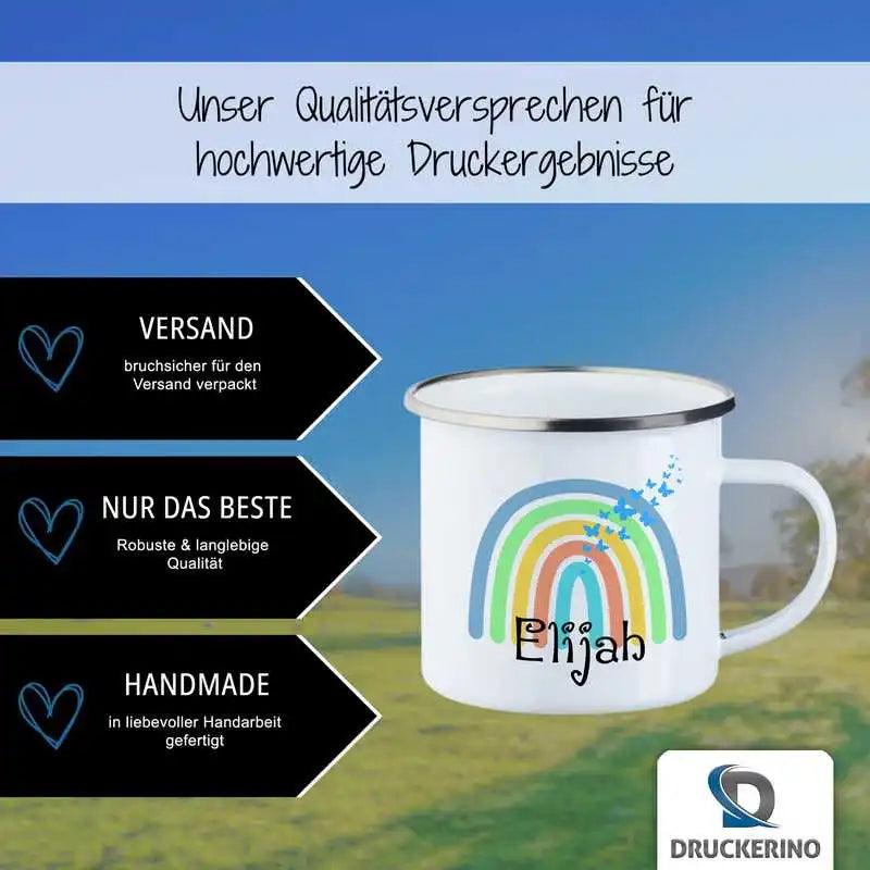 Emaille Tasse mit Namen | Motiv 4 | Elijah - Druckerino