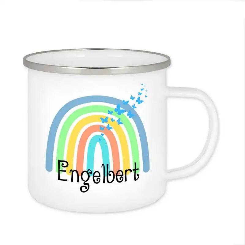 Emaille Tasse mit Namen | Motiv 4 | Engelbert - Druckerino