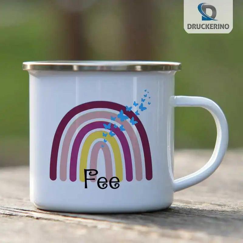 Emaille Tasse mit Namen | Motiv 4 | Fee - Druckerino