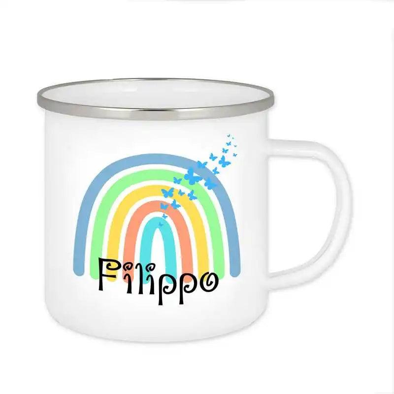 Emaille Tasse mit Namen | Motiv 4 | Filippo - Druckerino