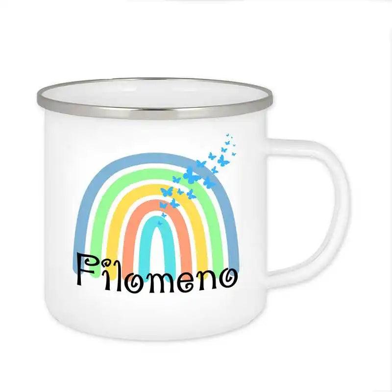 Emaille Tasse mit Namen | Motiv 4 | Filomeno - Druckerino
