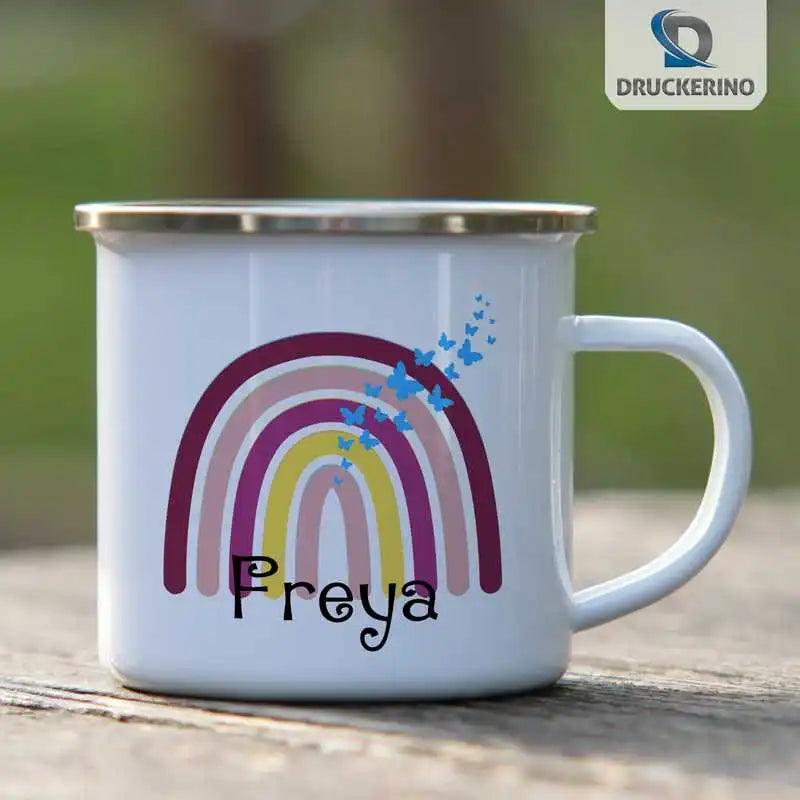 Emaille Tasse mit Namen | Motiv 4 | Freya - Druckerino