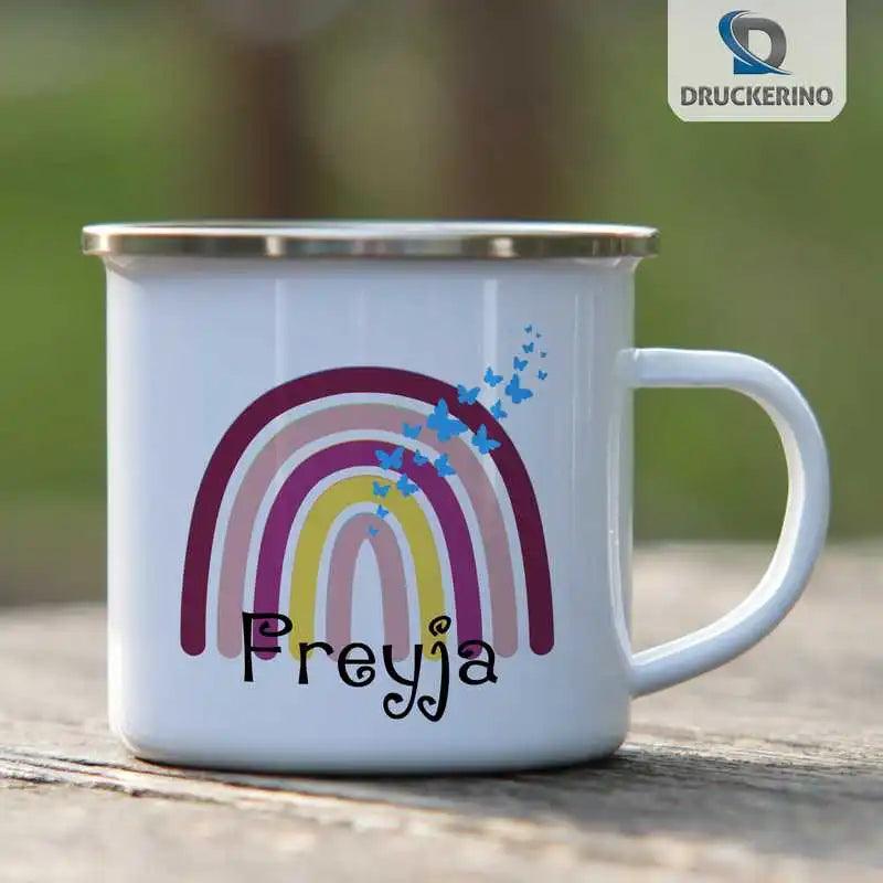 Emaille Tasse mit Namen | Motiv 4 | Freyja - Druckerino
