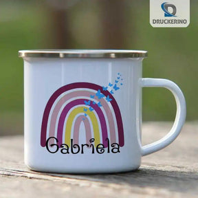 Emaille Tasse mit Namen | Motiv 4 | Gabriela - Druckerino