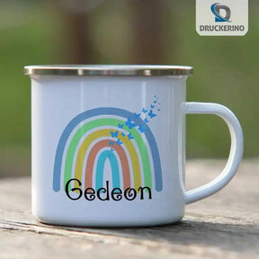 Emaille Tasse mit Namen | Motiv 4 | Gedeon - Druckerino