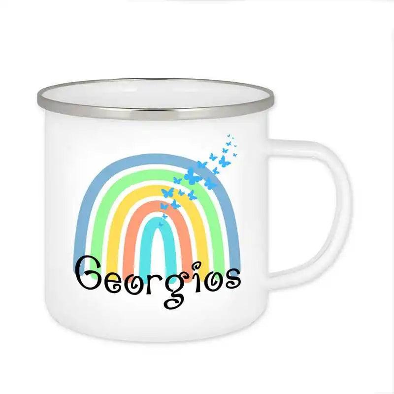 Emaille Tasse mit Namen | Motiv 4 | Georgios - Druckerino