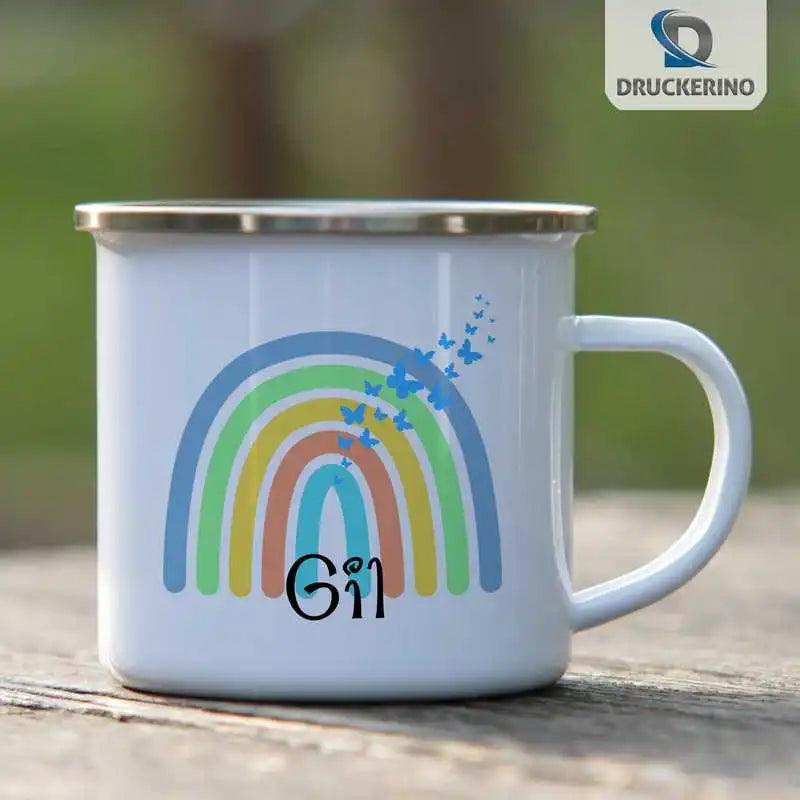 Emaille Tasse mit Namen | Motiv 4 | Gil - Druckerino