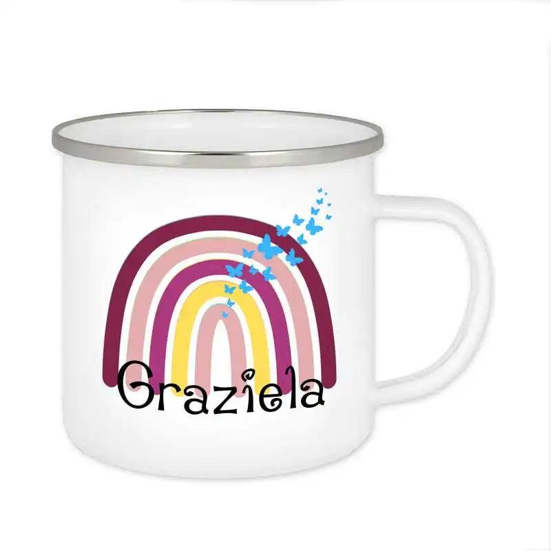 Emaille Tasse mit Namen | Motiv 4 | Graziela - Druckerino