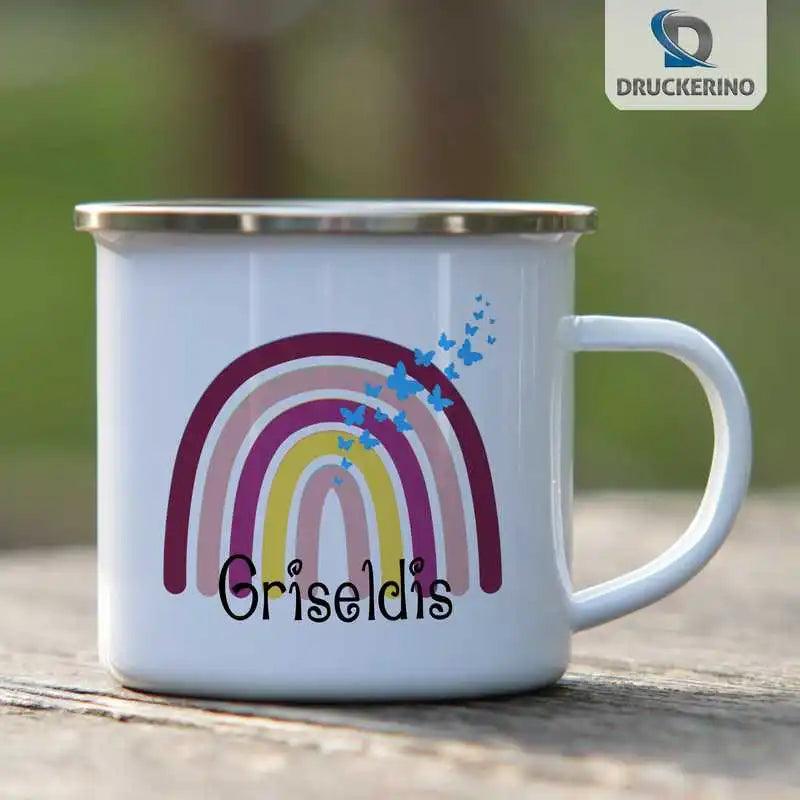 Emaille Tasse mit Namen | Motiv 4 | Griseldis - Druckerino