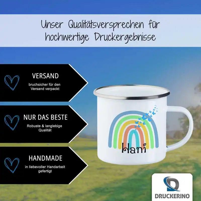 Emaille Tasse mit Namen | Motiv 4 | Hani - Druckerino