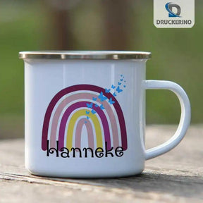 Emaille Tasse mit Namen | Motiv 4 | Hanneke - Druckerino