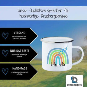 Emaille Tasse mit Namen | Motiv 4 | Harsh - Druckerino