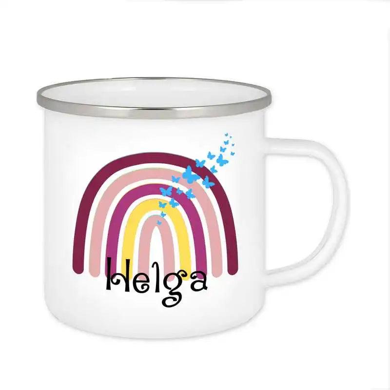 Emaille Tasse mit Namen | Motiv 4 | Helga - Druckerino