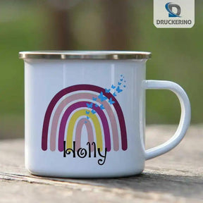 Emaille Tasse mit Namen | Motiv 4 | Holly - Druckerino