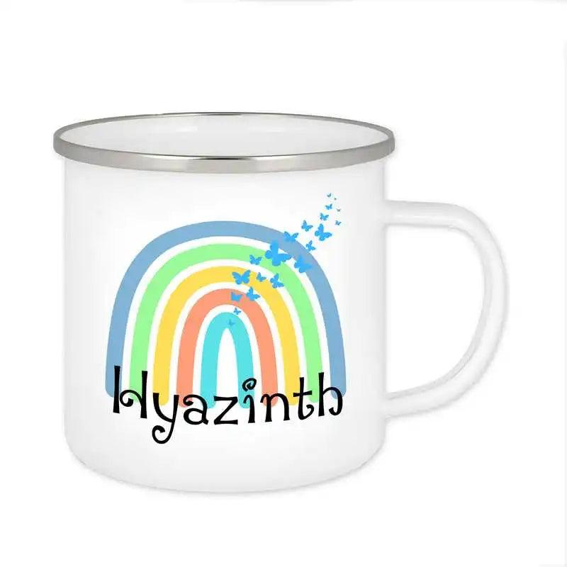 Emaille Tasse mit Namen | Motiv 4 | Hyazinth - Druckerino