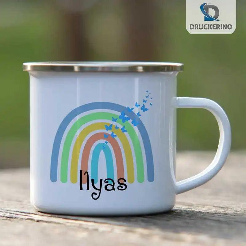 Emaille Tasse mit Namen | Motiv 4 | Ilyas - Druckerino