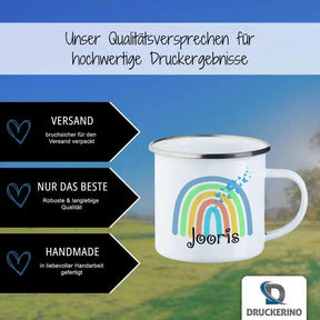 Emaille Tasse mit Namen | Motiv 4 | Jooris - Druckerino