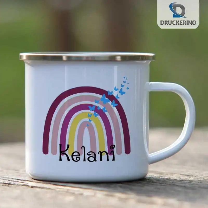 Emaille Tasse mit Namen | Motiv 4 | Kelani - Druckerino