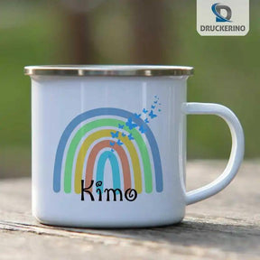Emaille Tasse mit Namen | Motiv 4 | Kimo - Druckerino