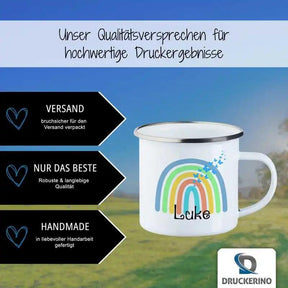 Emaille Tasse mit Namen | Motiv 4 | Luke - Druckerino