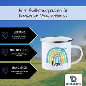 Emaille Tasse mit Namen | Motiv 4 | Lutz - Druckerino