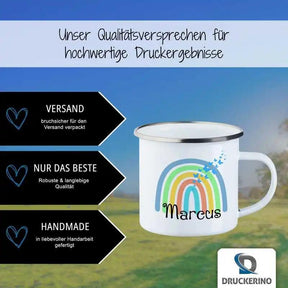 Emaille Tasse mit Namen | Motiv 4 | Marcus - Druckerino