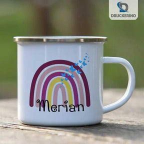 Emaille Tasse mit Namen | Motiv 4 | Merian - Druckerino