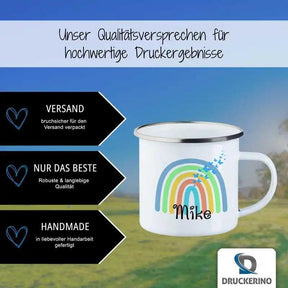 Emaille Tasse mit Namen | Motiv 4 | Mike - Druckerino