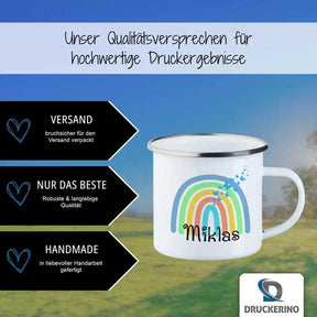 Emaille Tasse mit Namen | Motiv 4 | Miklas - Druckerino