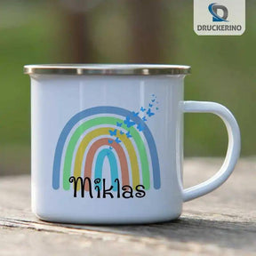 Emaille Tasse mit Namen | Motiv 4 | Miklas - Druckerino