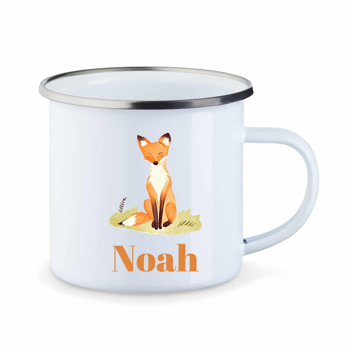 Emaille Tasse mit Namen und Tier - Druckerino