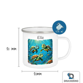 Emaille Tasse Neugierige Meeresentdecker - Druckerino