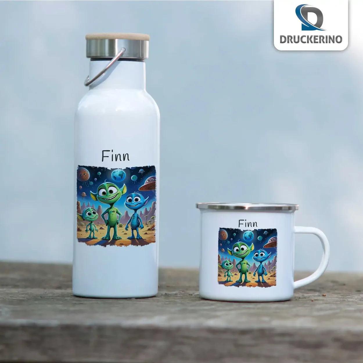 Emaille Tasse Neugierige Weltraumforscher - Druckerino