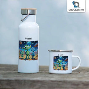 Emaille Tasse Neugierige Weltraumforscher - Druckerino