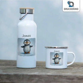 Emaille Tasse Pinguin-Zauber - Druckerino