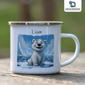 Emaille Tasse Polarabenteuer - Druckerino