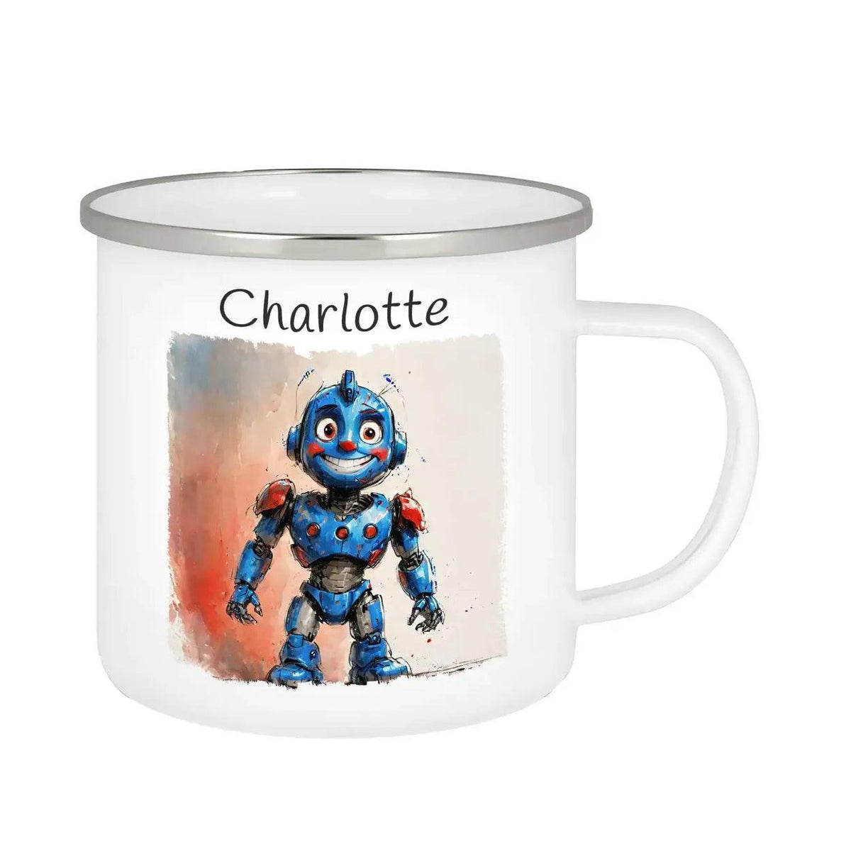 Emaille Tasse Roboterfreund - Druckerino