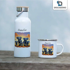 Emaille Tasse Safari Abenteuer - Druckerino