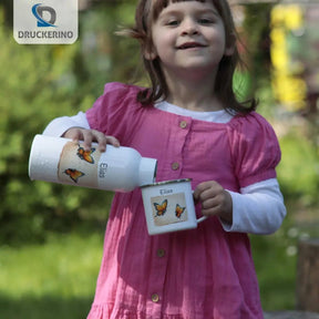 Emaille Tasse Schmetterlingstraum - Druckerino