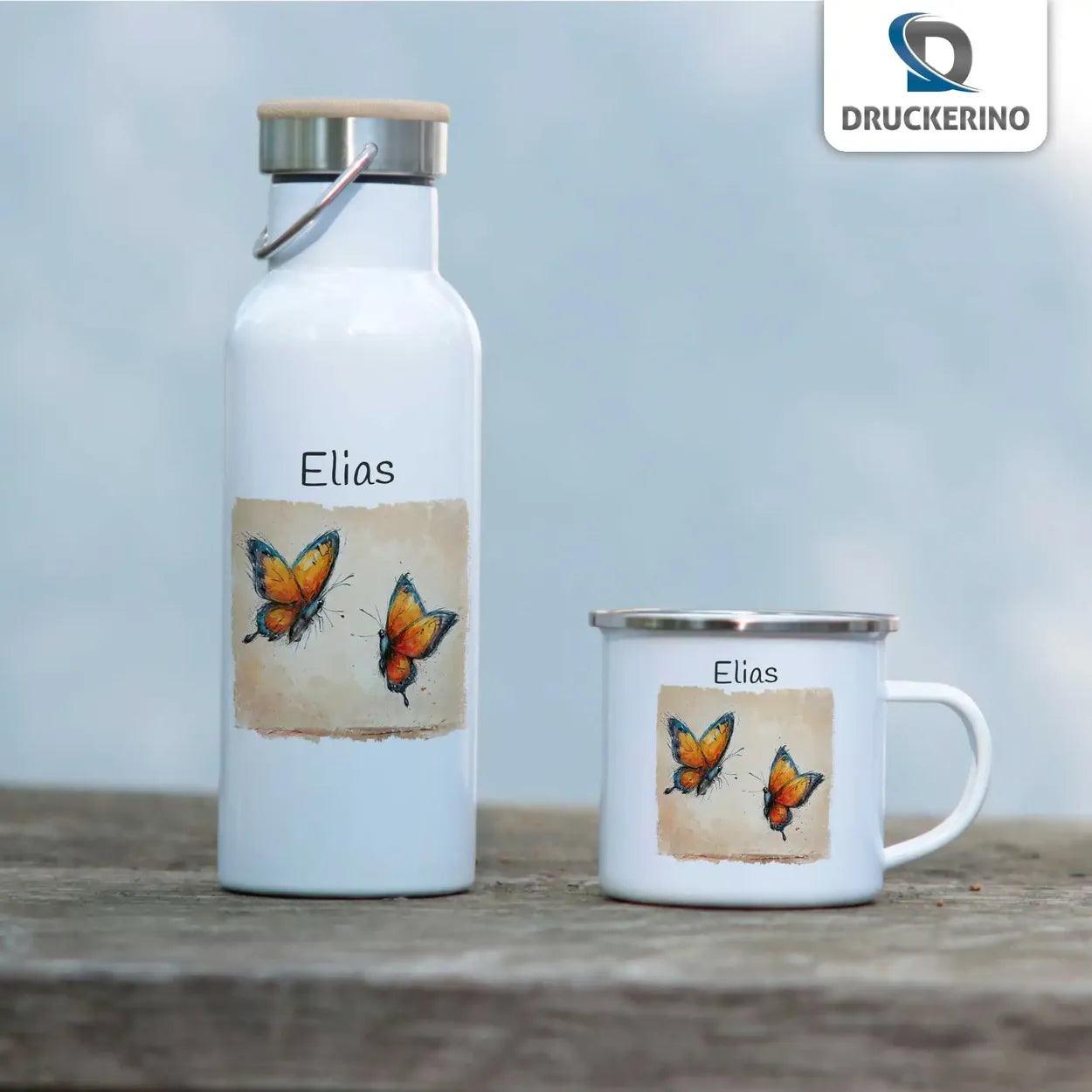Emaille Tasse Schmetterlingstraum - Druckerino