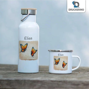 Emaille Tasse Schmetterlingstraum - Druckerino