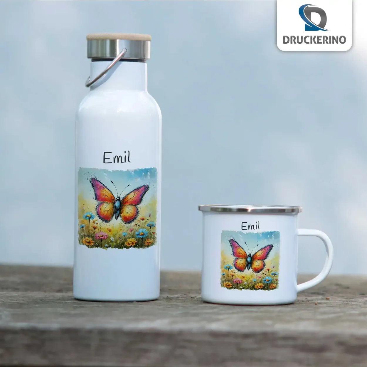Emaille Tasse Schmetterlingstraum - Druckerino