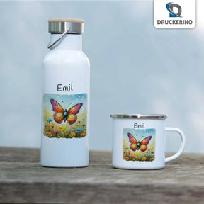 Emaille Tasse Schmetterlingstraum - Druckerino