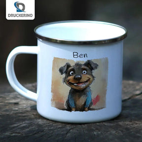 Emaille Tasse Turbo-Terrier - Druckerino
