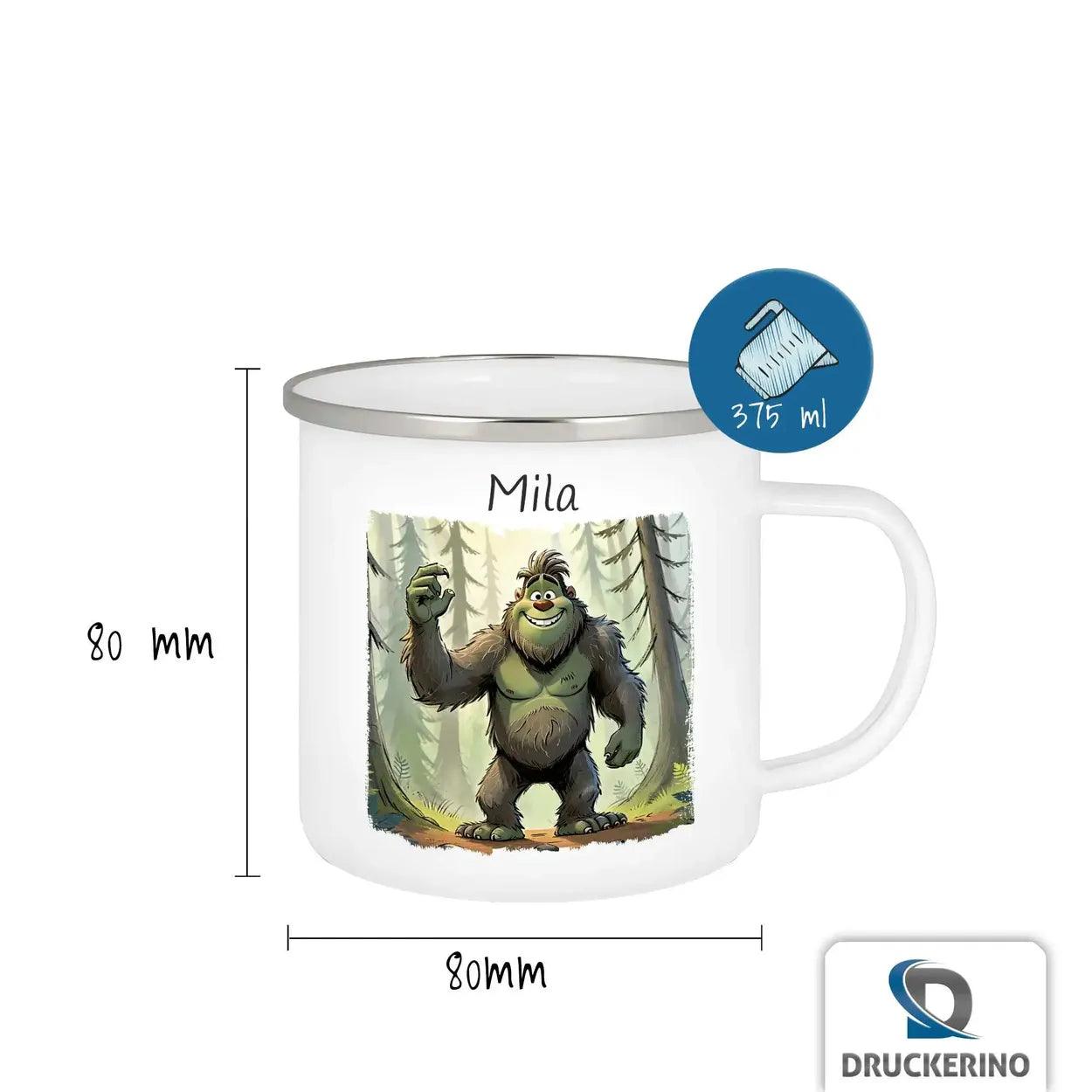 Emaille Tasse Waldmonster - Druckerino
