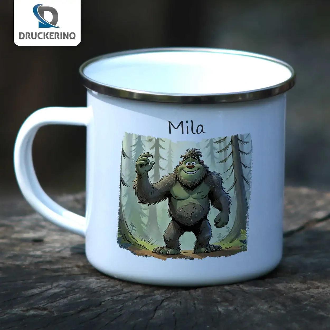 Emaille Tasse Waldmonster - Druckerino