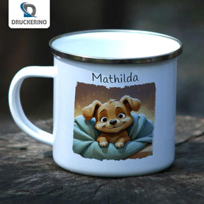 Emaille Tasse Welpentraum - Druckerino